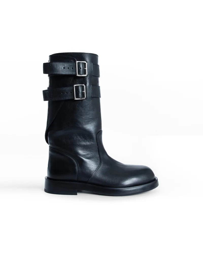 Ann Demeulemeester Osmo Boots in Grained Shiny Calfskin Black