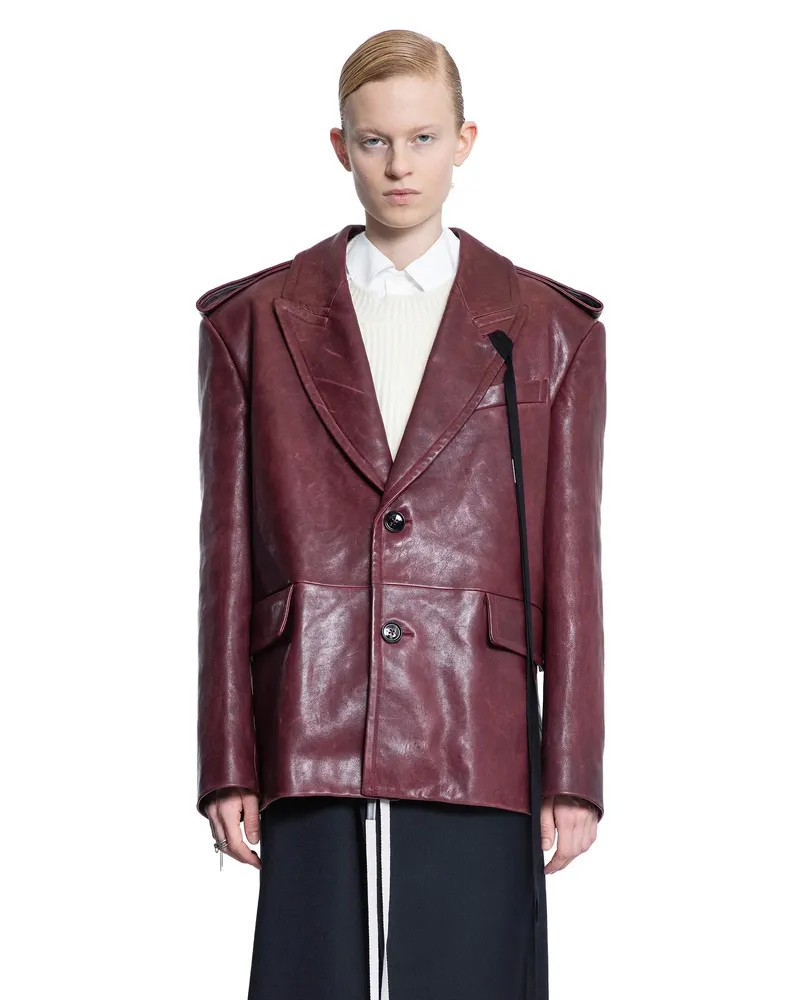 Ann Demeulemeester Selma High-Comfort Tailored Blazer Red