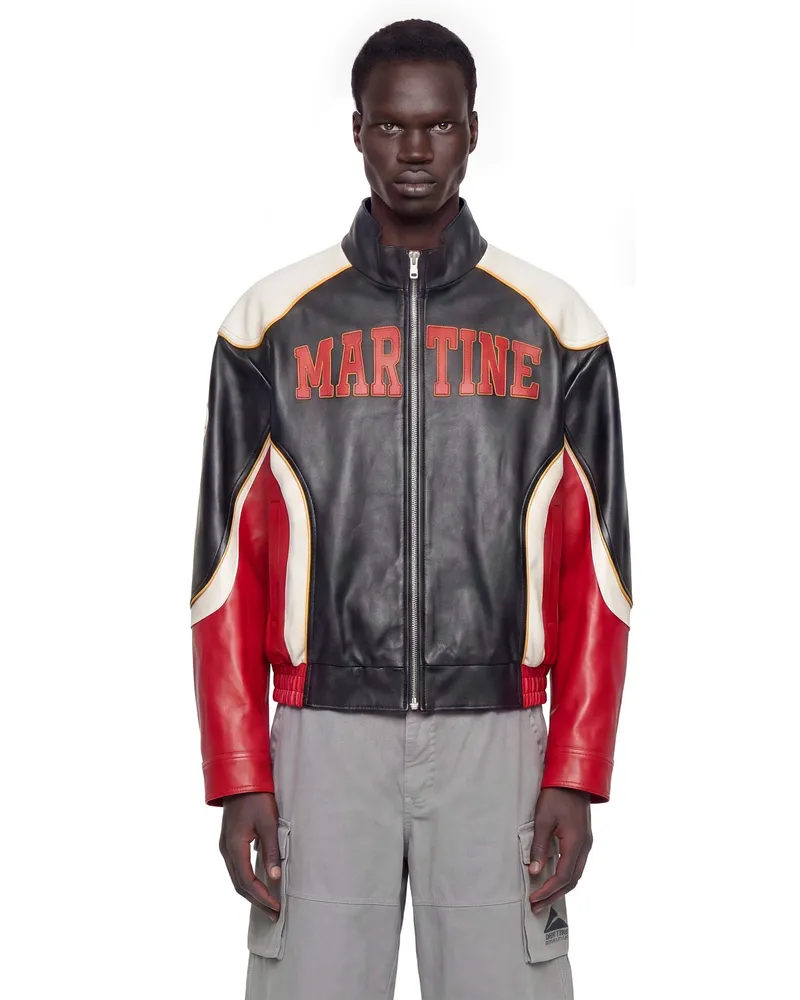 Martine Rose Superbowl Leather Jacket Multicolor