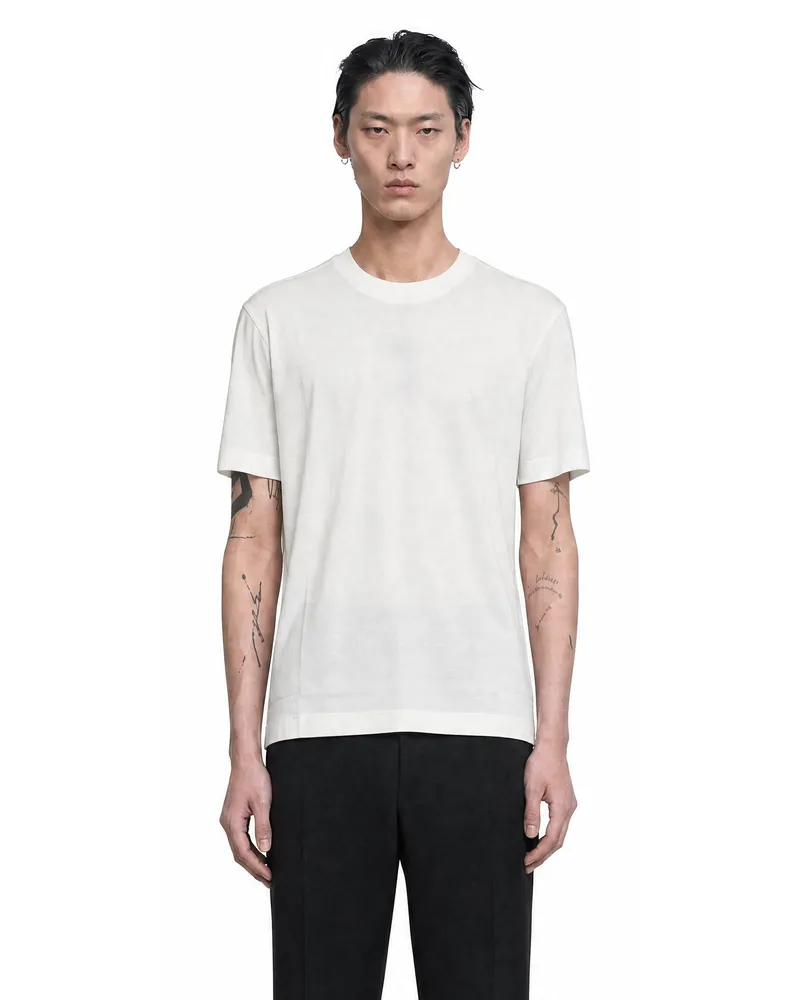 Emporio Armani Micro Eagle Embroidery Jersey T-Shirt White