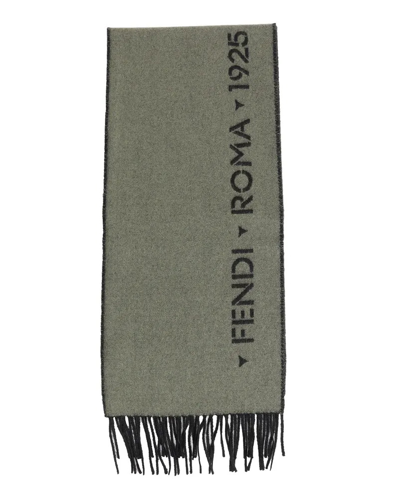 Fendi Stencil 1925 Wool And Cashmere Scarf Green