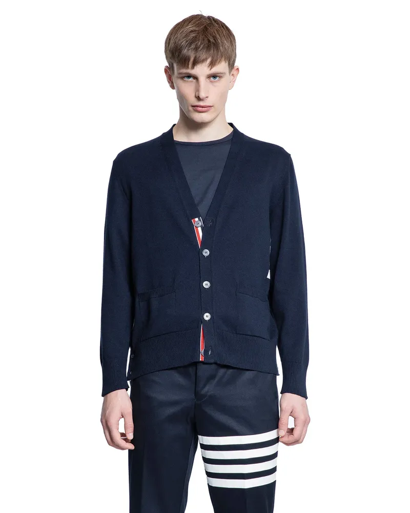 Thom Browne Cardigan a strisce Blue