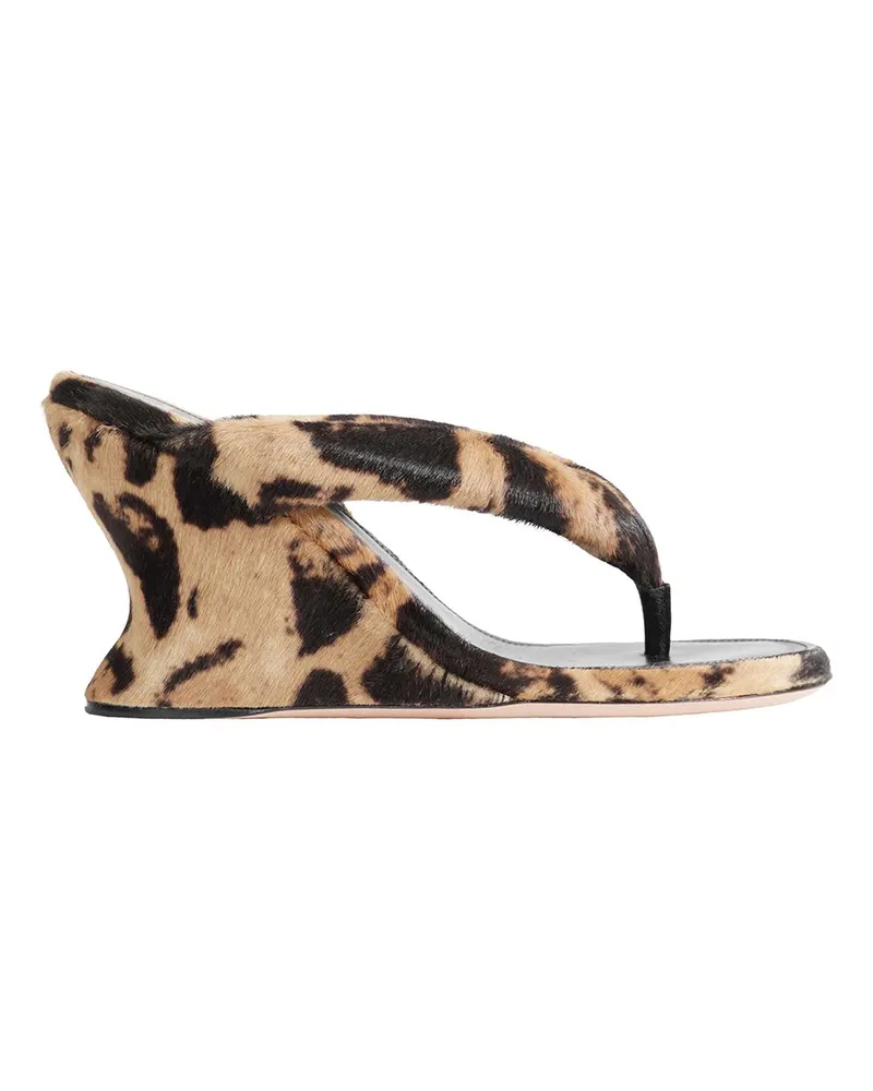 Balenciaga Greta Wedge Thong Sandals Brown
