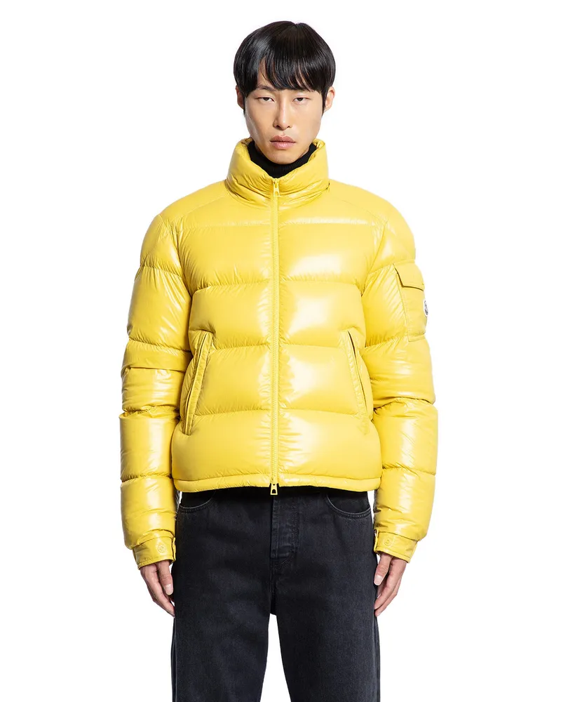 Moncler Levitha Hooded Short Down Jacket Yellow