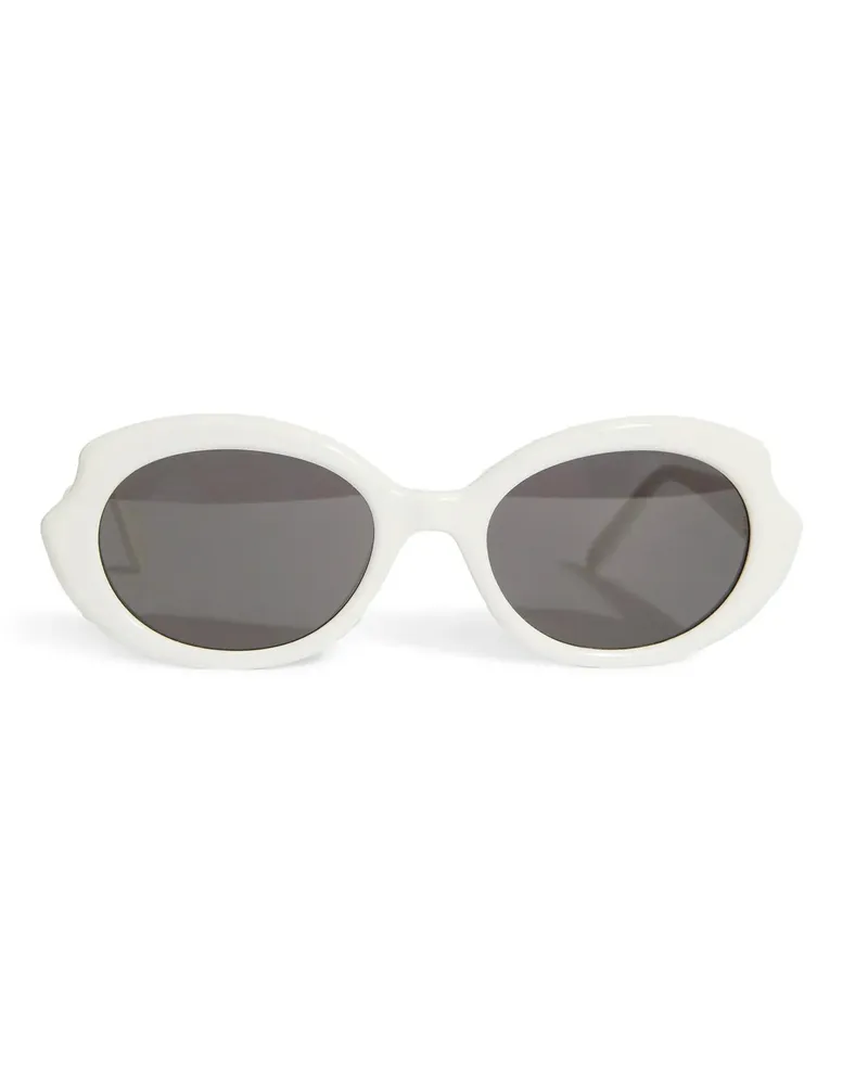 Loewe Occhiali da sole ovali mini sottili White