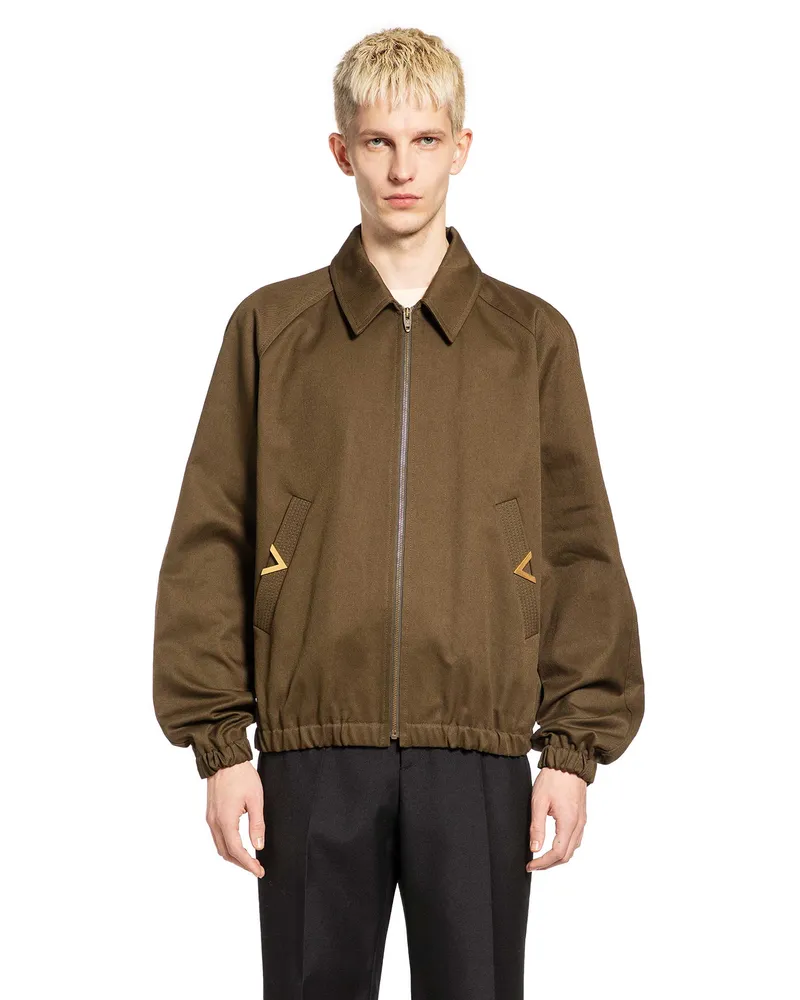 Valentino Garavani Nylon Cotton Harrington Jacket Green