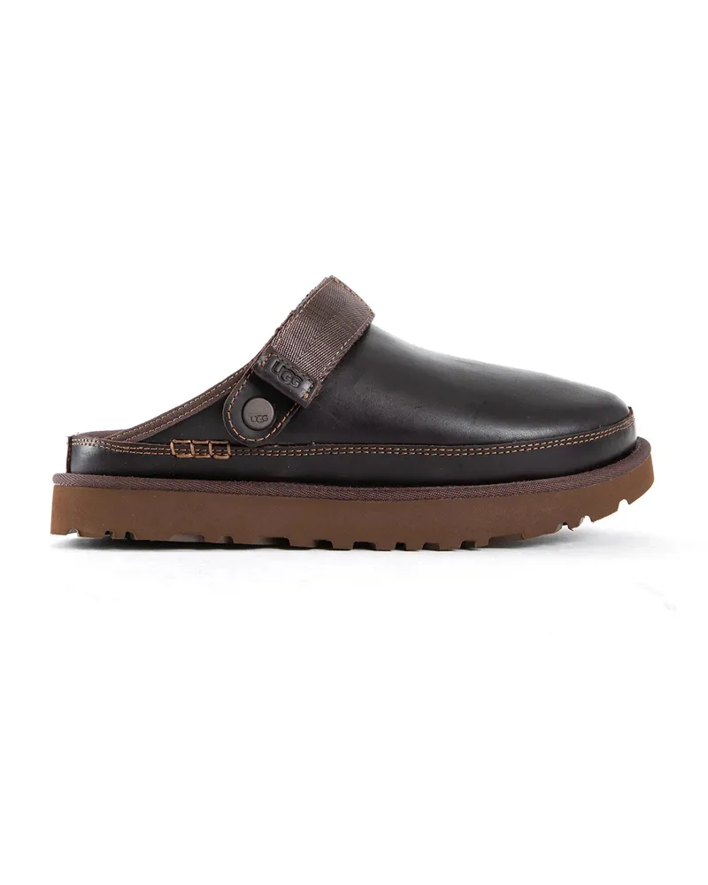 UGG Goldenstar Regen Leather Clogs Brown