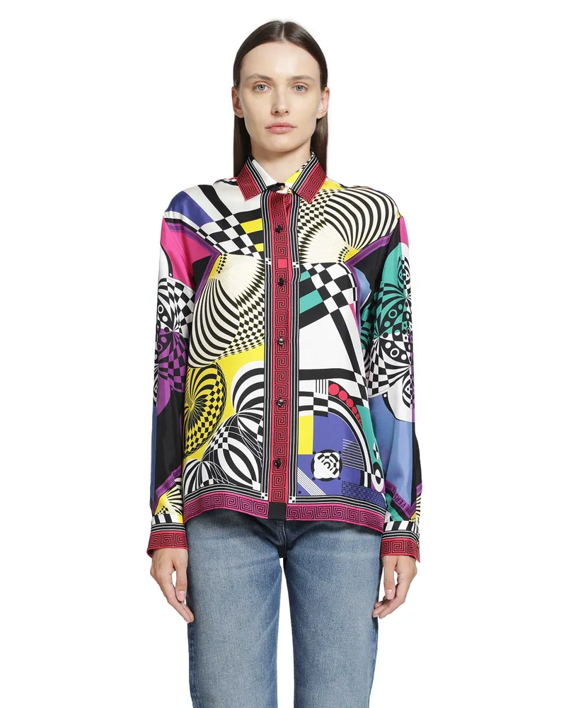 Versace Teatro'' Silk Twill Shirt Multicolor