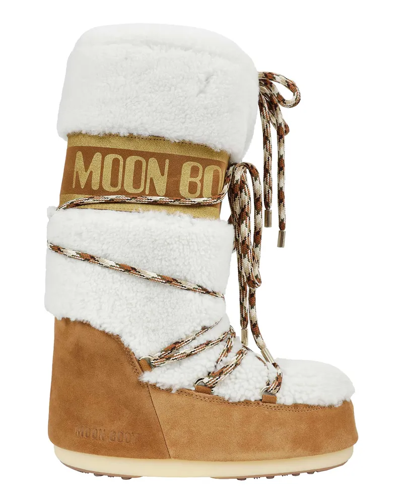 Moon Boot Icon Brown Shearling Boots Brown