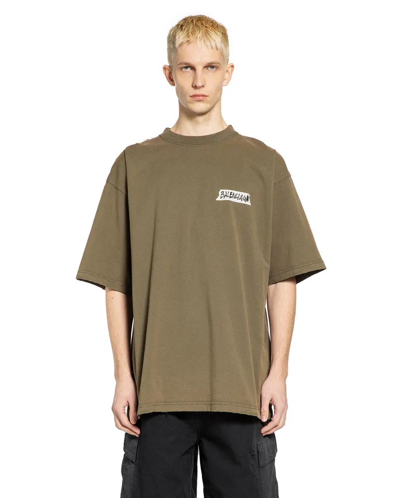Balenciaga Masking Tape T-Shirt Medium Fit Green