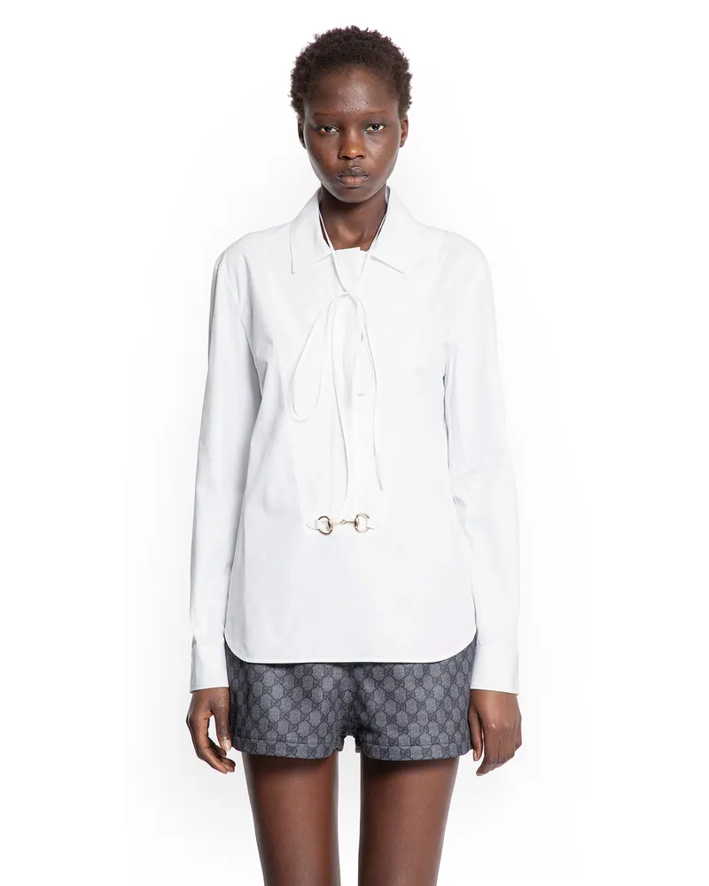 Gucci Cotton Poplin Horsebit Shirt White