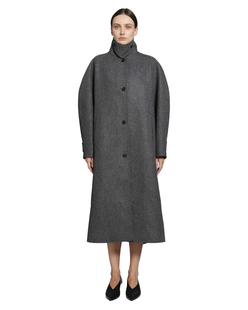 Jil Sander Double Wool Coat Grey