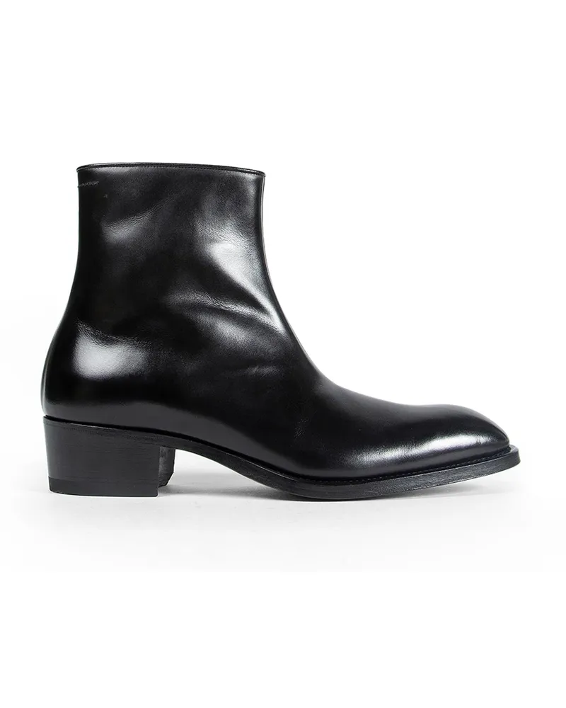 Tom Ford Burnished Leather Vincent Ankle Boots Black