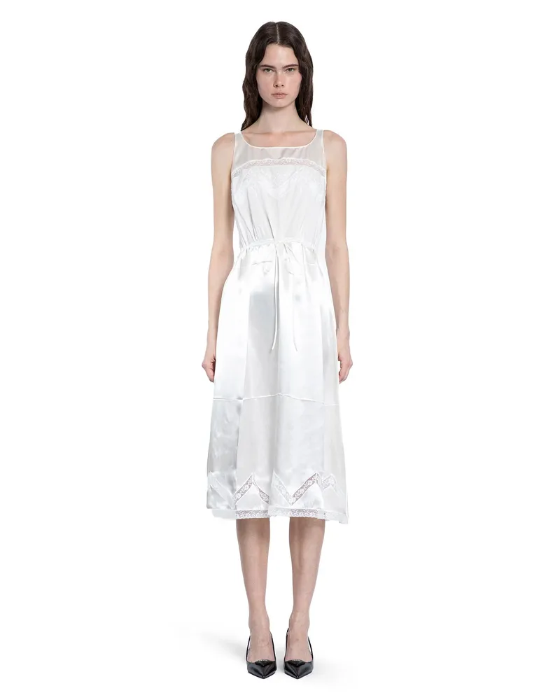Prada Embroidered old batiste dress White