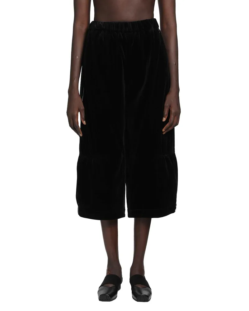 Renli Su Cropped Velvet Trousers Black