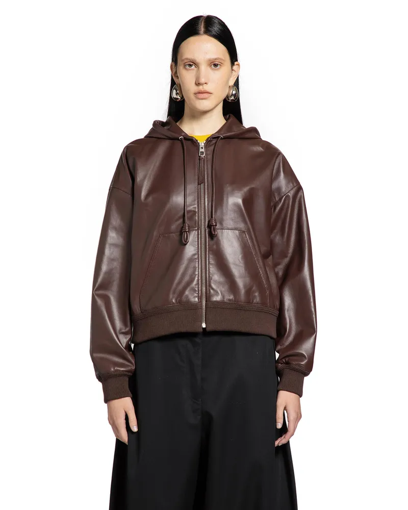 Loewe Flamenco Hoodie in Nappa Lambskin Brown