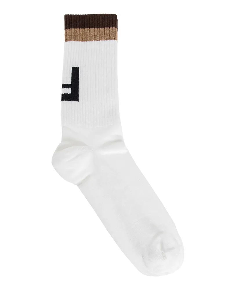 Fendi Calzini FF a metà polpaccio White