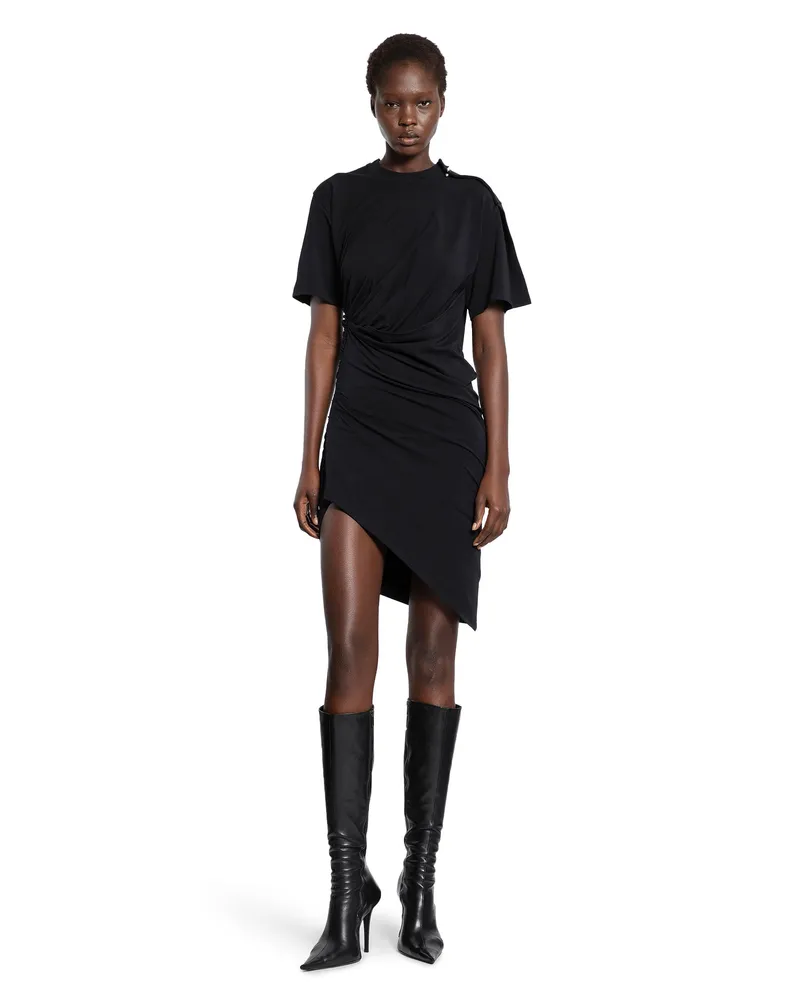 Thierry Mugler Vestito Asimmetrico con Piercing Black