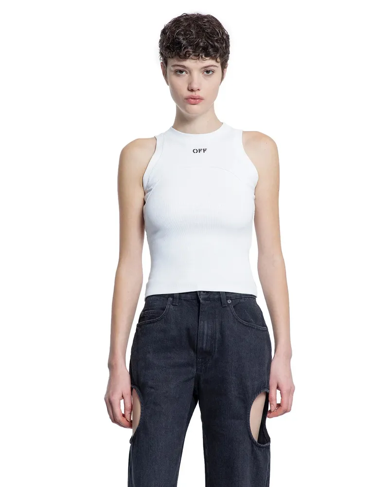 OFF-WHITE Ribbed tank top White