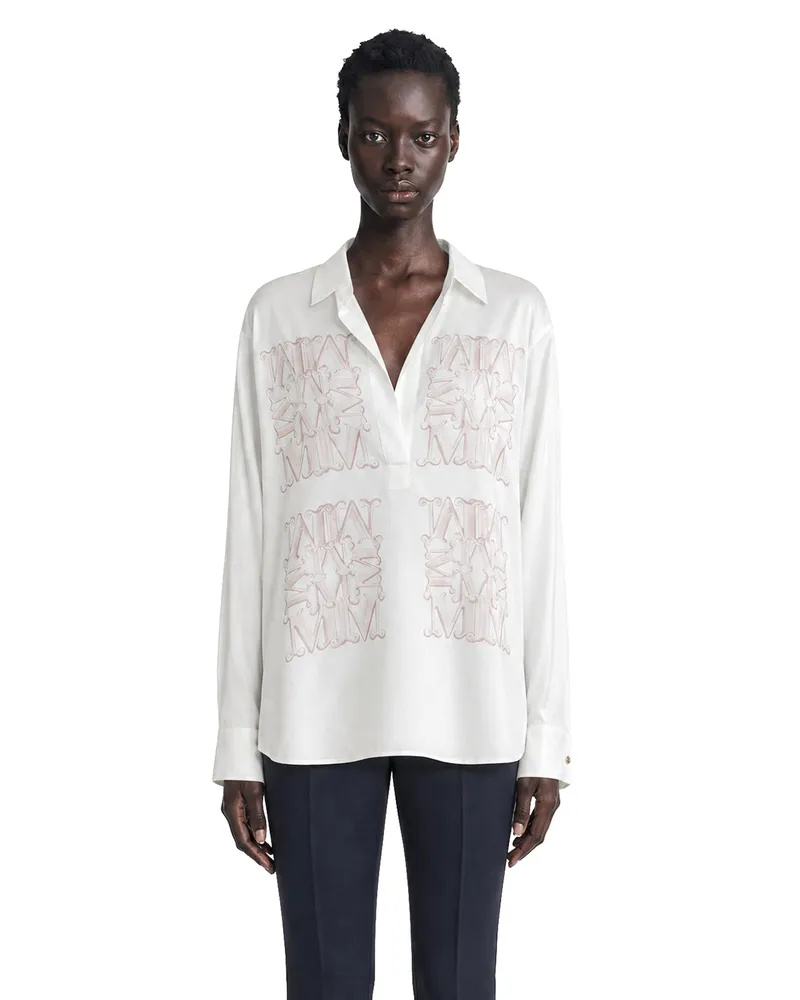 Max Mara Marabesque Silk Twill Shirt White
