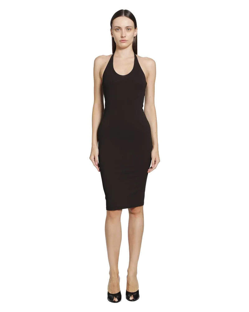 Gucci Jersey Dress with Horsebit Brown