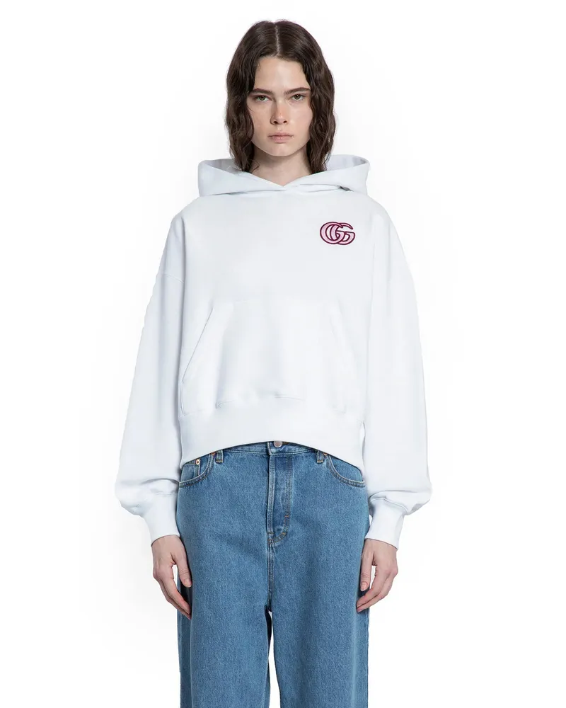 Gucci Double G Boxy Hoodie White