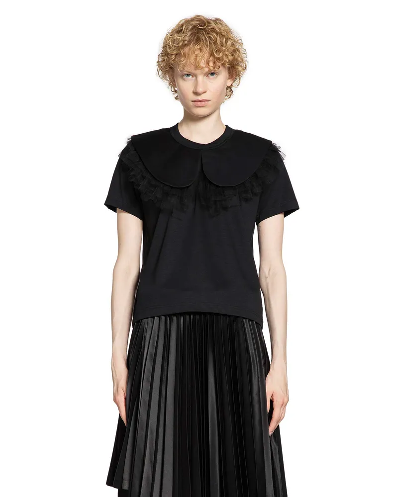 Noir Kei Ninomiya WOMAN BLACK T-SHIRTS & TANK TOPS Black