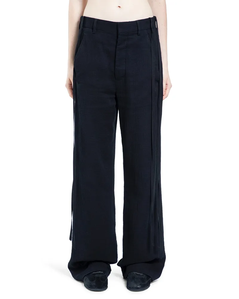 Ann Demeulemeester Anneke Comfort Trousers in Double Gauze Black