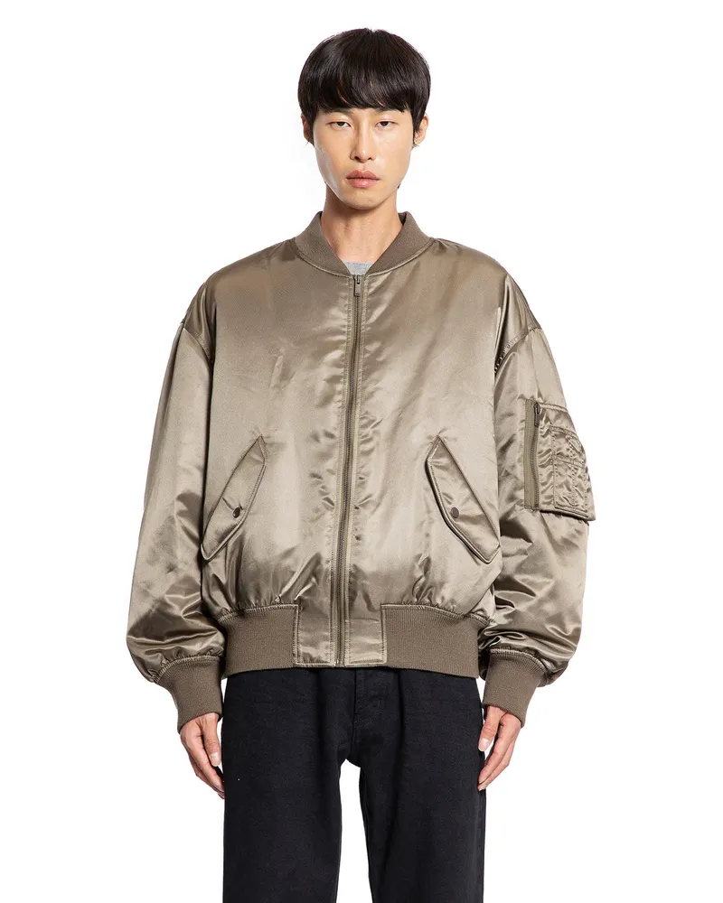 Saint Laurent Bomber Jacket in Nylon Serge Green