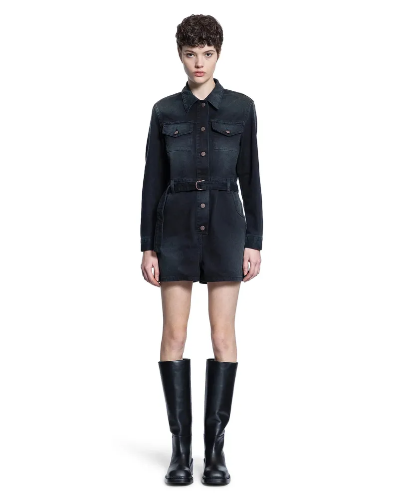 Prada Short Denim Jumpsuit Black