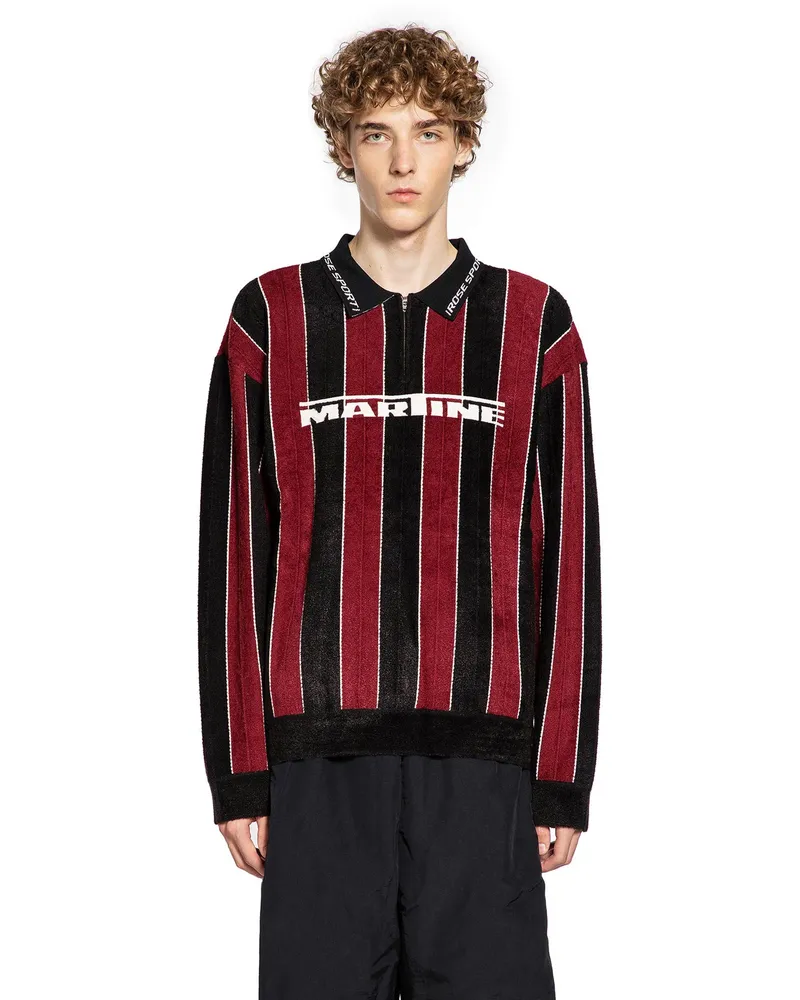 Martine Rose Striped Cotton-Wool Polo Shirt 