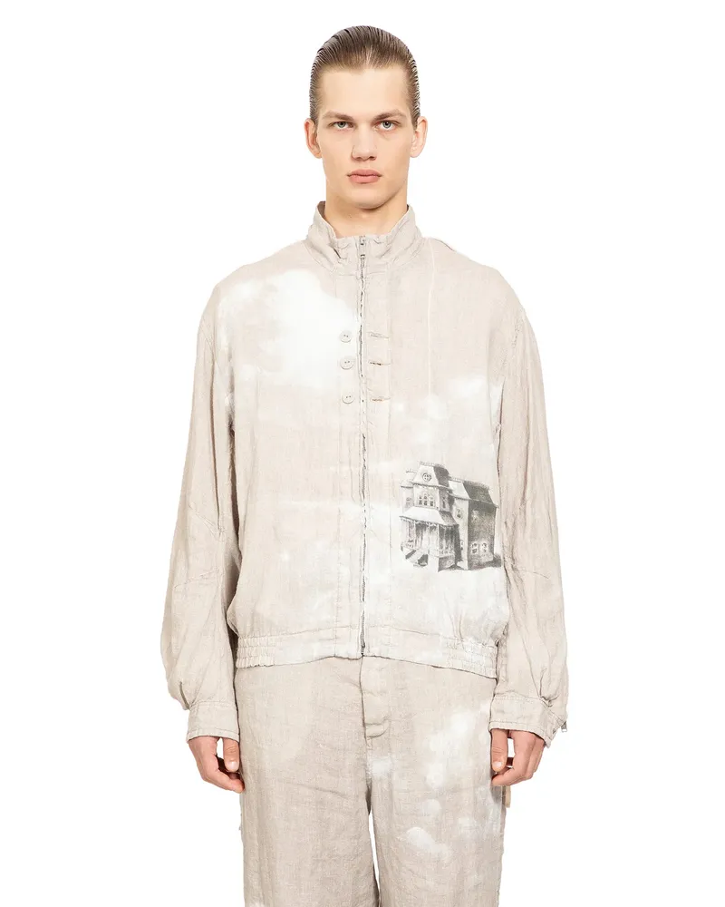 Undercover Printed Linen Blouson Beige