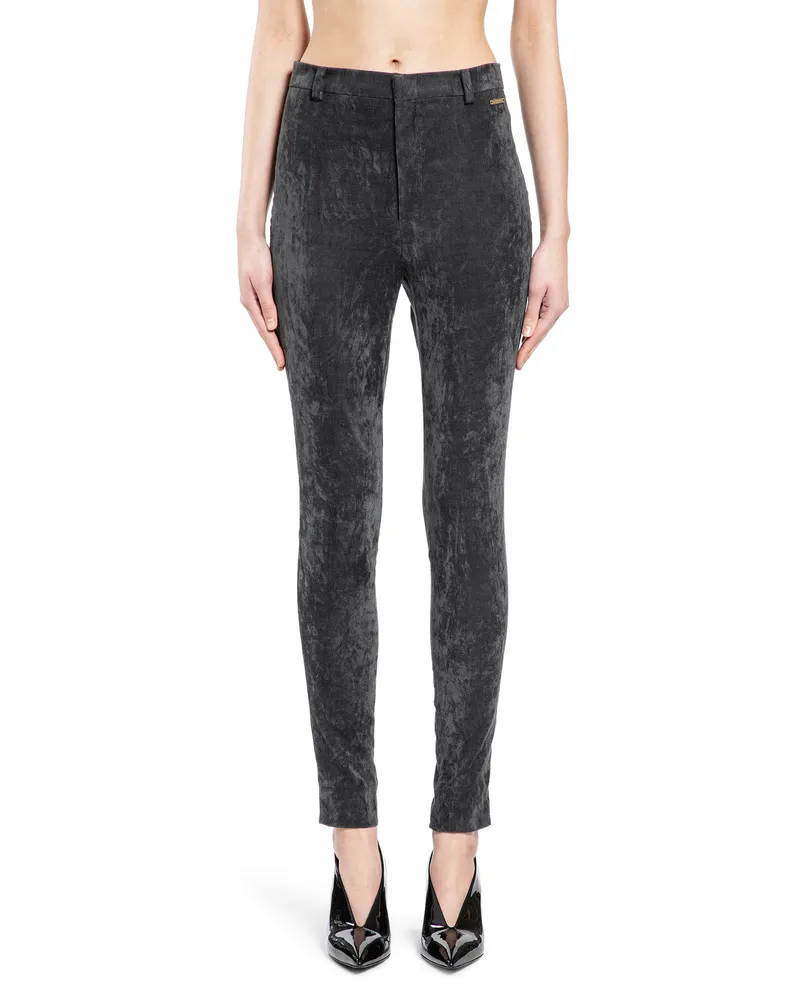 Gucci Stretch Velvet Leggings Grey