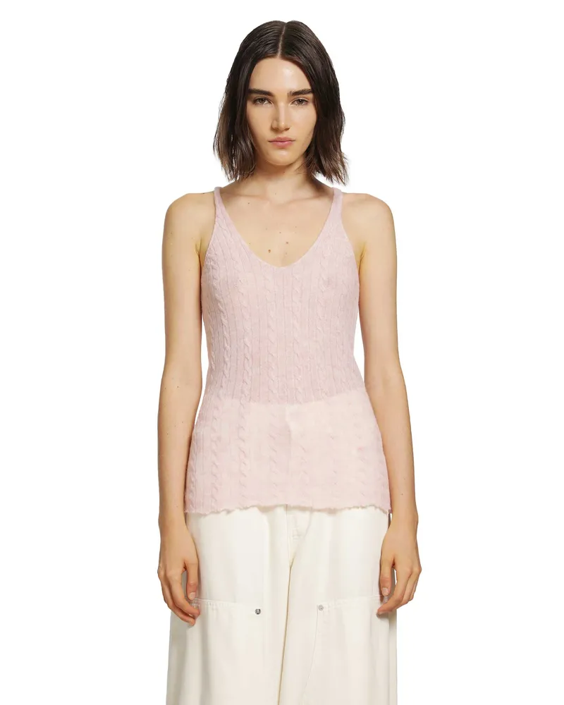 Haikure Lois Semi-Sheer Tank Top Pink