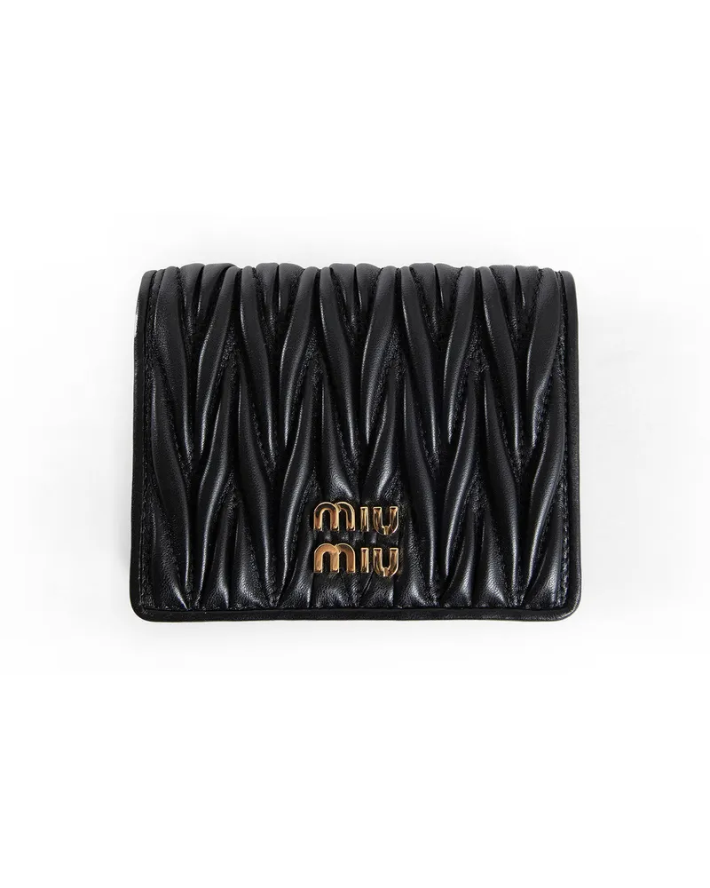 Miu Miu Small Matelassé Nappa Leather Wallet Black