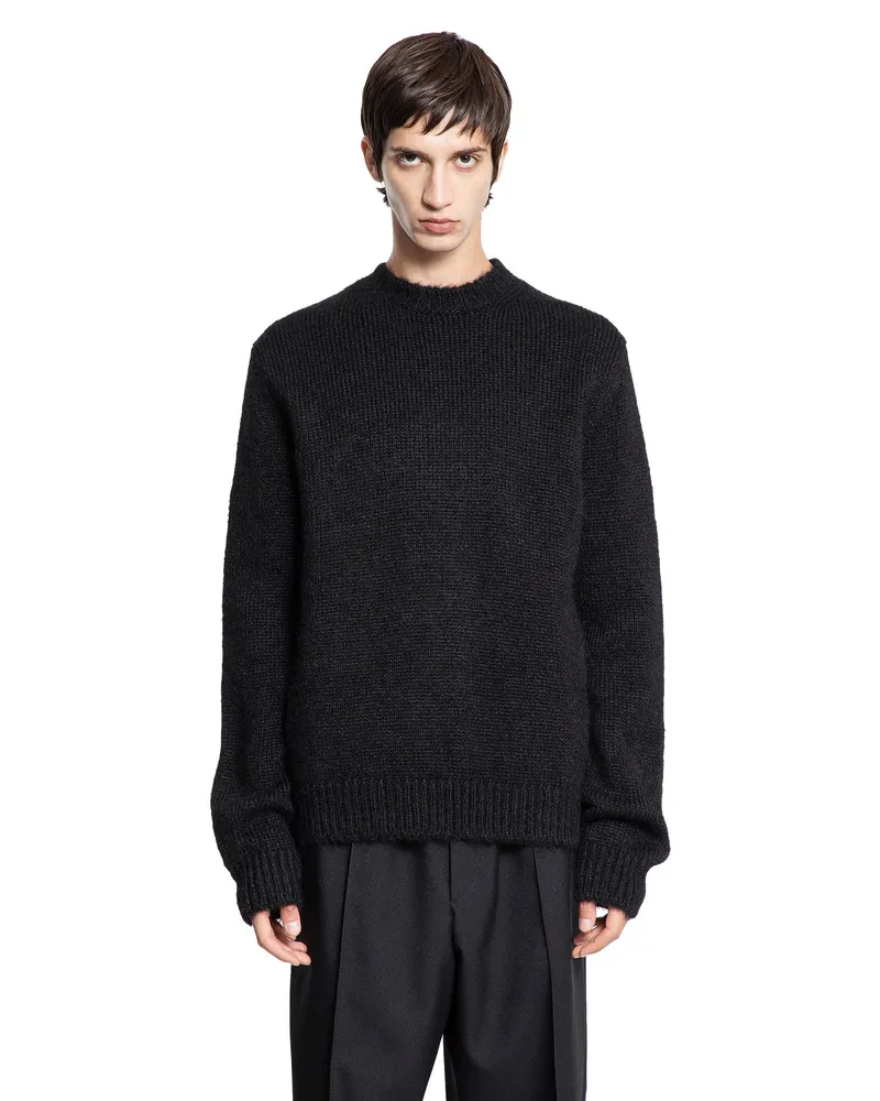 Jil Sander Midweight Alpaca Wool Sweater Black