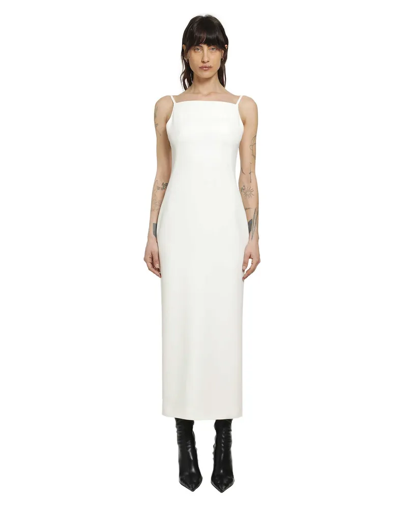 Givenchy Sliced Long Dress in Crepe Cady Off-white