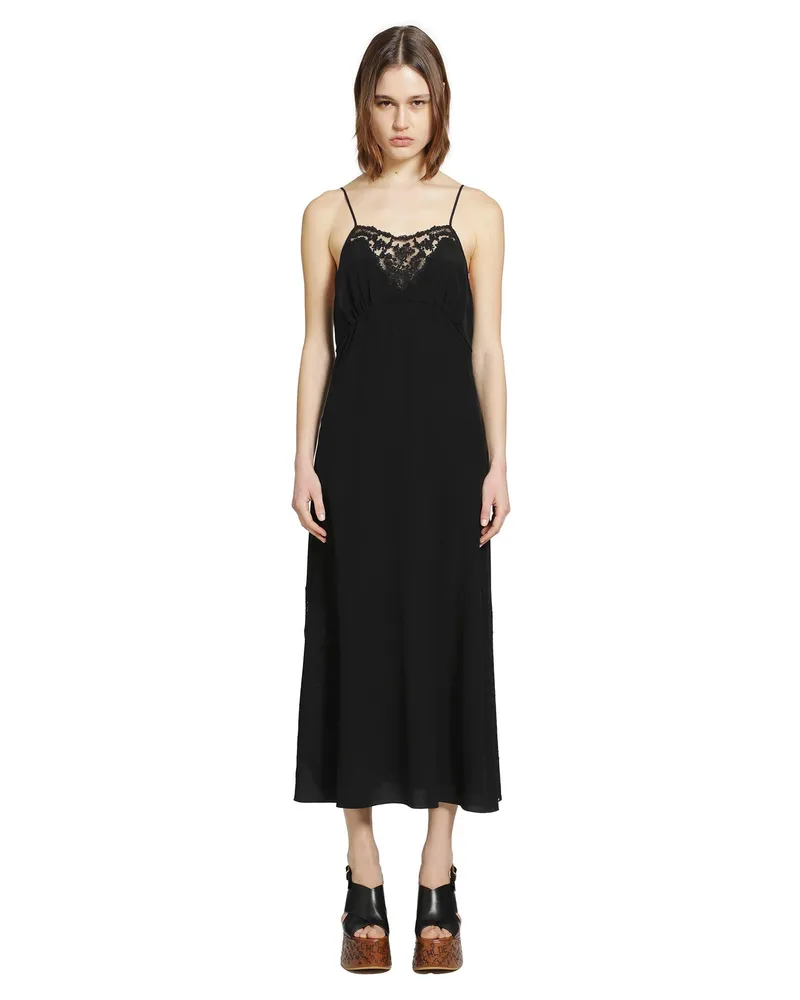 Chloé Long Lingerie Dress Black