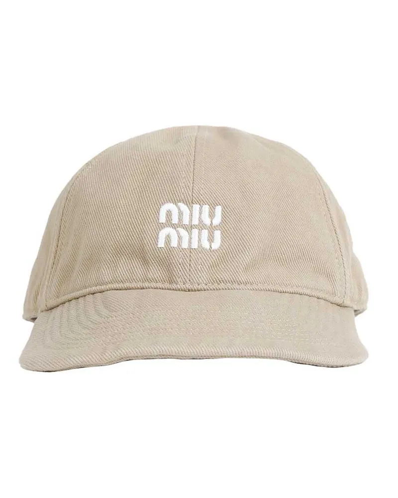 Miu Miu Denim Baseball Cap Beige