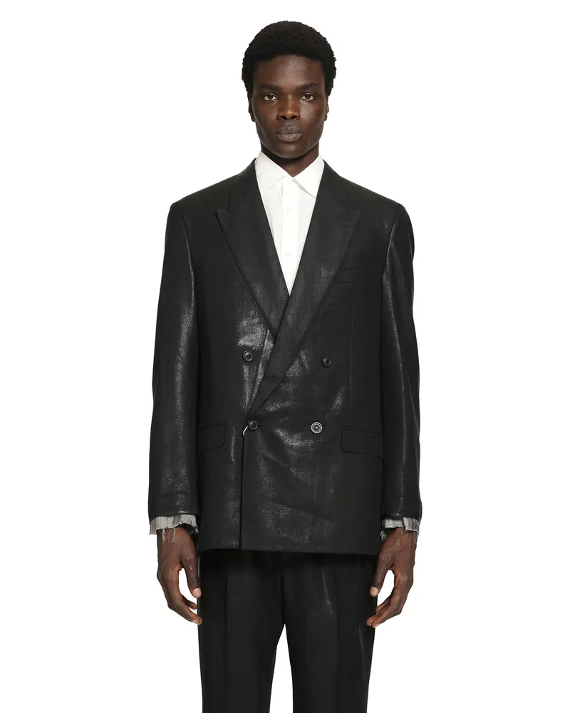Maison Margiela Foiled Wool Blazer Black