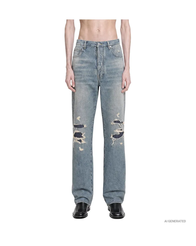 Maison Margiela Distressed Denim Jeans Blue