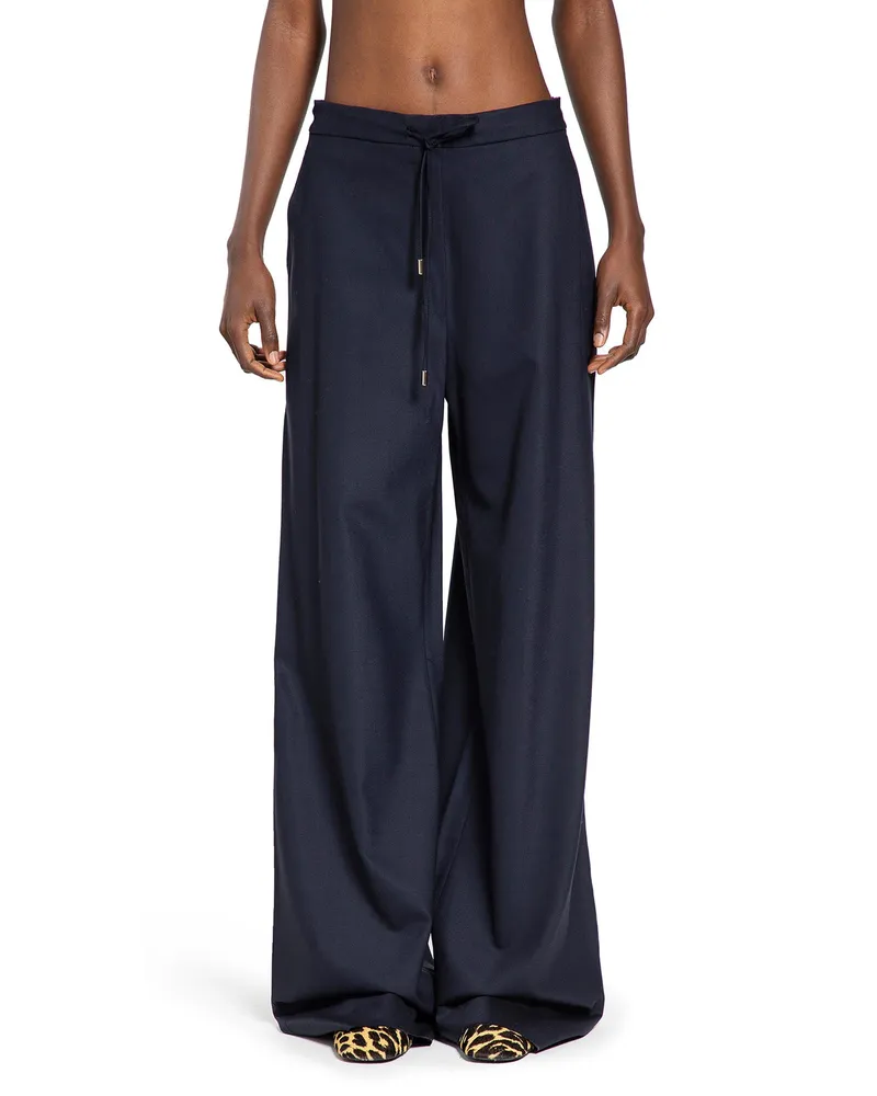 Max Mara WOMAN BLUE TROUSERS Blue