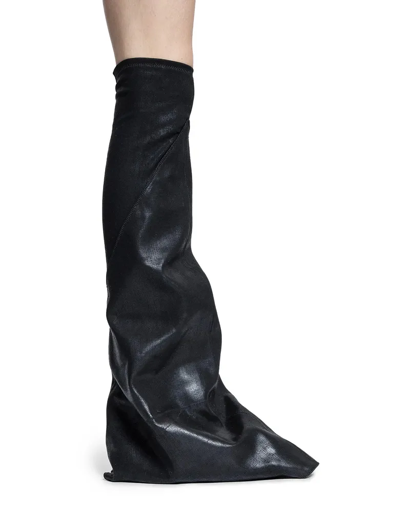 DRKSHDW by Rick Owens Hollywood Fetish in Overdyed Foil Stretch Denim Black