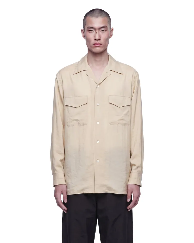Christophe Lemaire Convertible Collar Shirt Beige