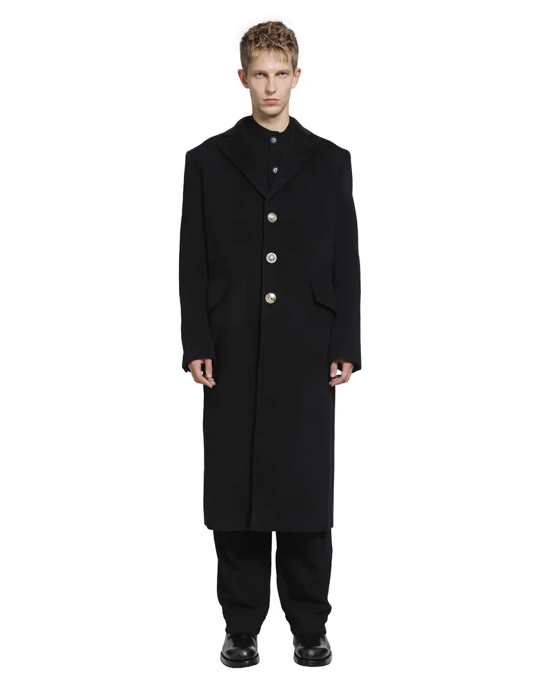Junya Watanabe Cashmere Star Overcoat Black