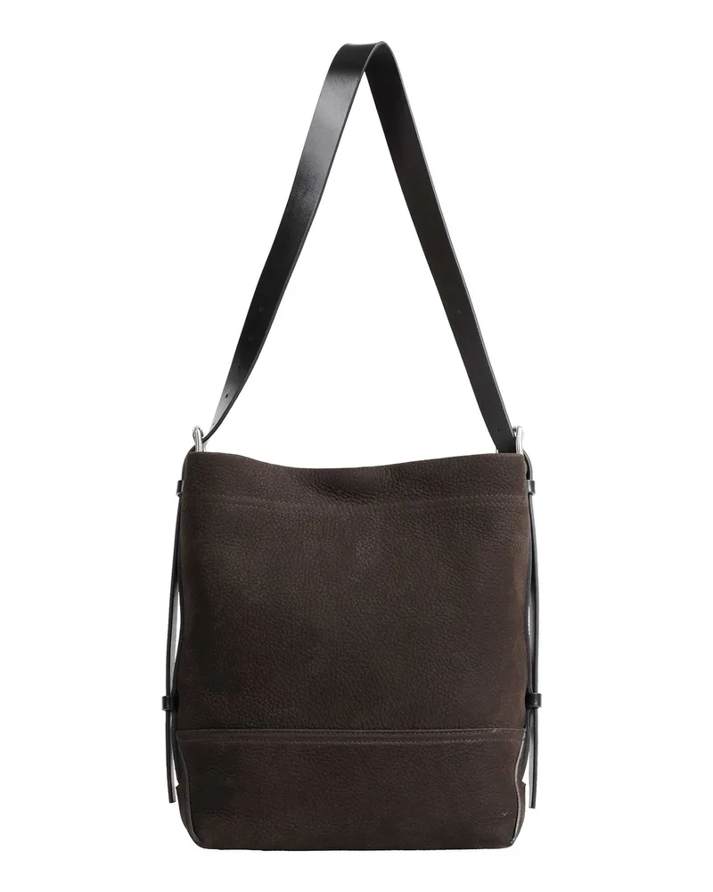Christophe Lemaire Small Belted Tote in Alpaca Nubuck Brown