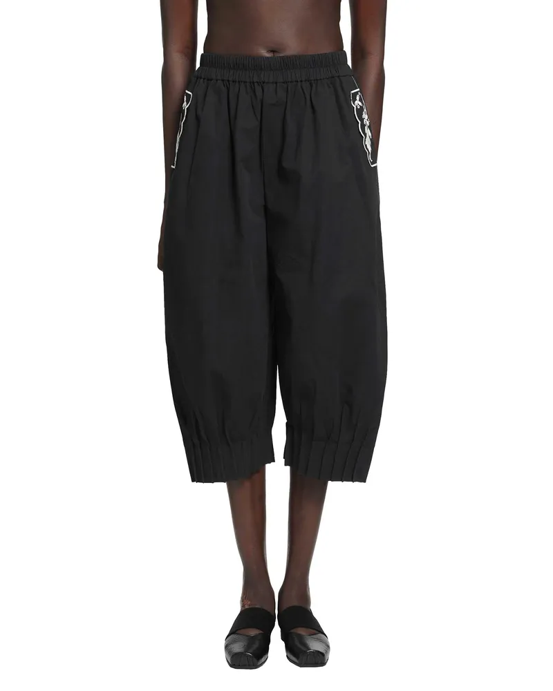 Renli Su Cropped Barrell Trousers Black