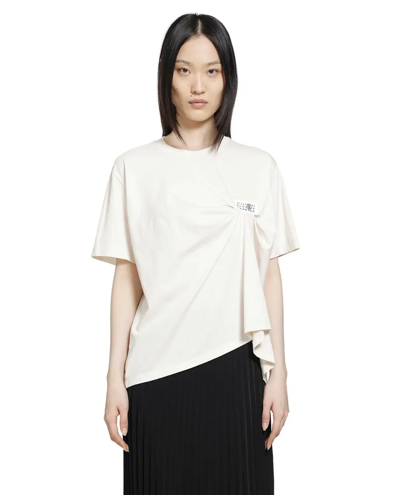 Maison Margiela Draped Numeric T-Shirt Off-white