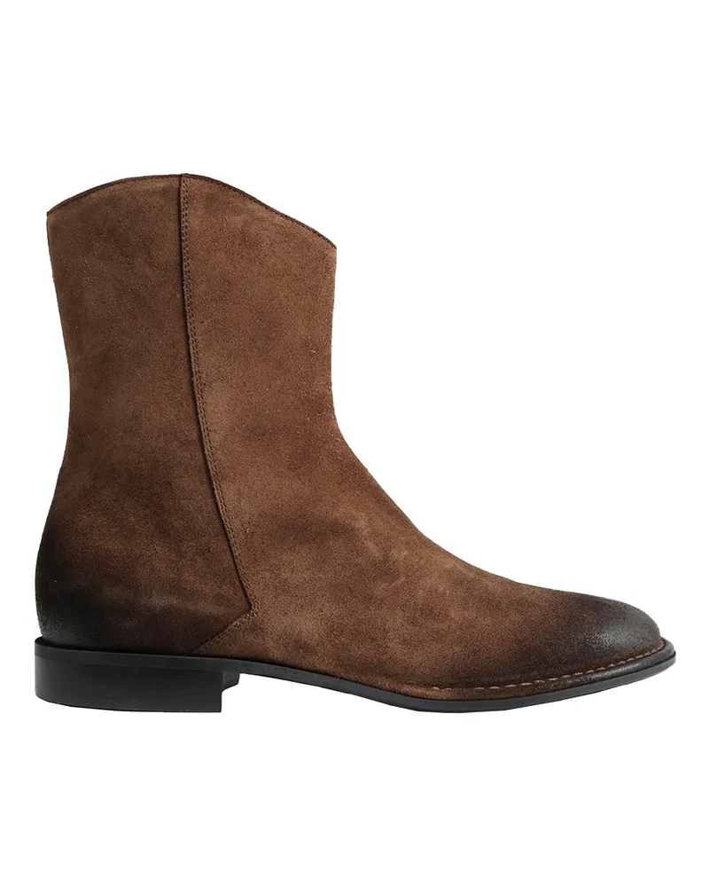 Emporio Armani Oiled Suede Boots Brown