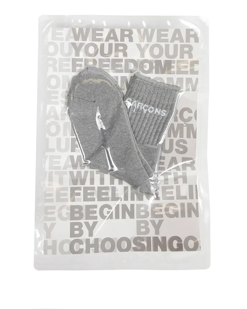 Comme des Garçons Logo Socks Grey